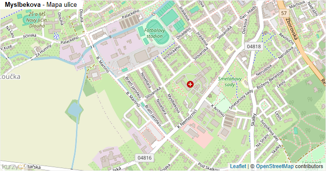 Myslbekova - mapa ulice
