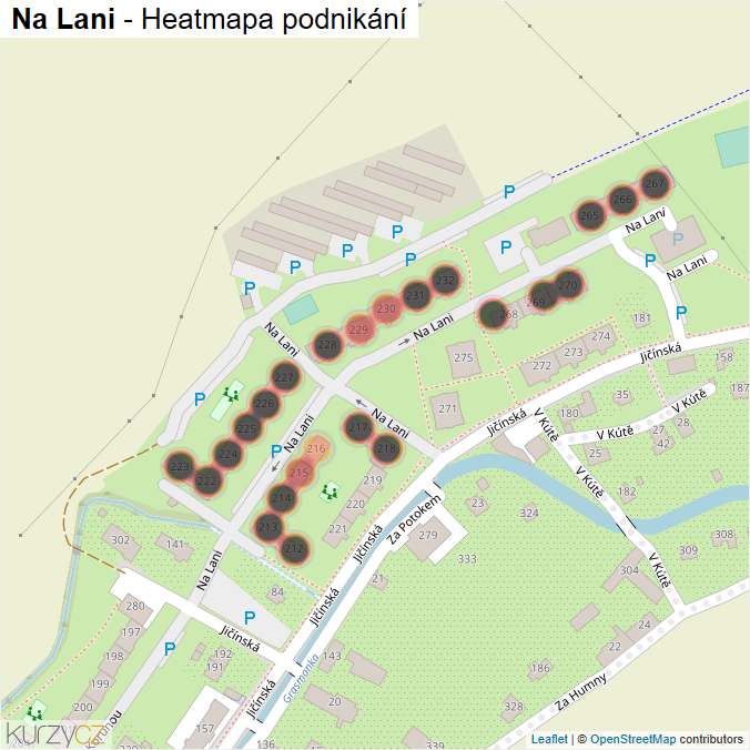 Mapa Na Lani - Firmy v ulici.
