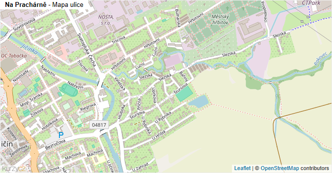 Na Prachárně - mapa ulice