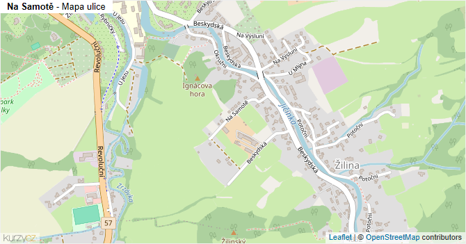 Na Samotě - mapa ulice