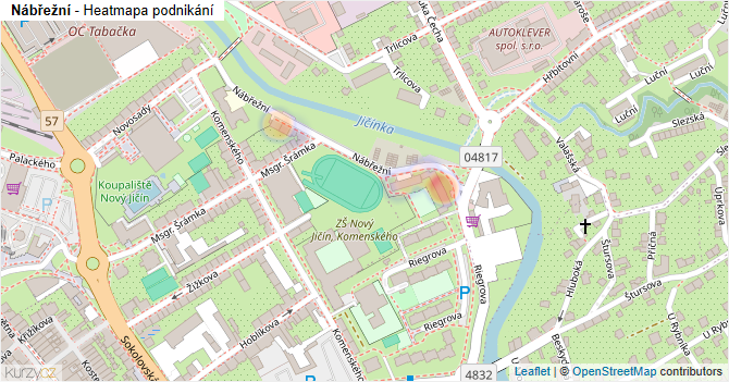Nábřežní - mapa podnikání