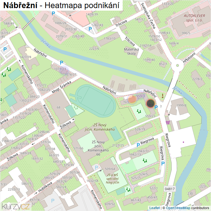 Mapa Nábřežní - Firmy v ulici.