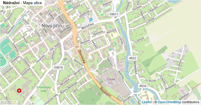 Nádražní - mapa ulice