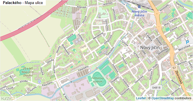 Palackého - mapa ulice