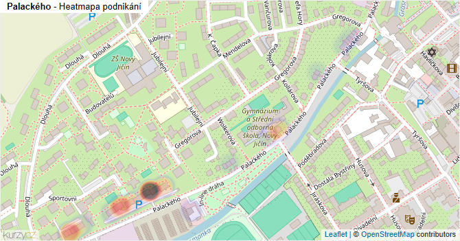 Palackého - mapa podnikání