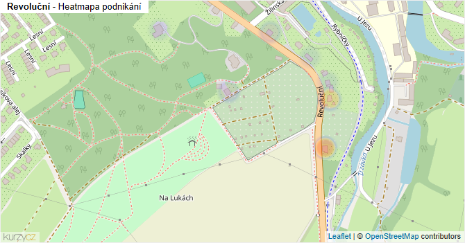 Revoluční - mapa podnikání