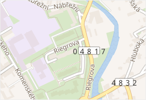 Riegrova v obci Nový Jičín - mapa ulice