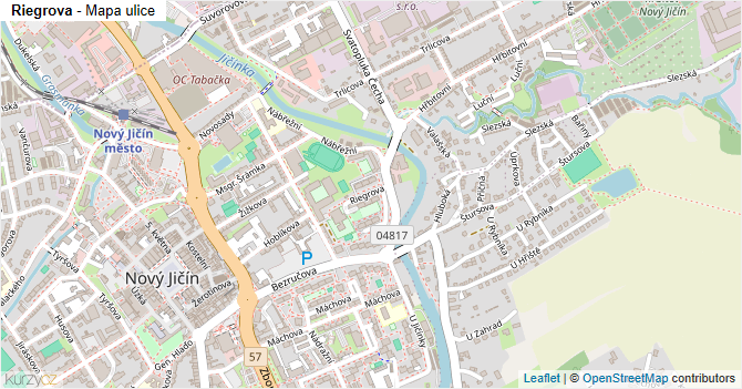 Riegrova - mapa ulice