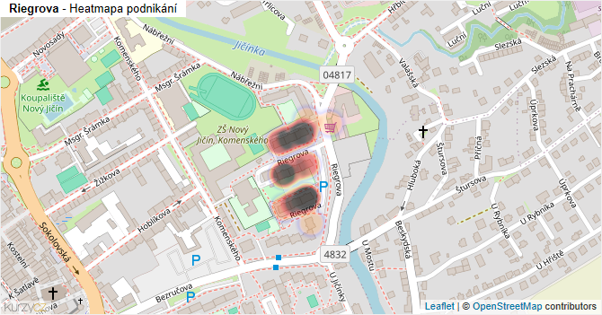 Riegrova - mapa podnikání