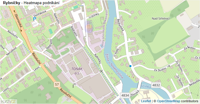 Rybníčky - mapa podnikání