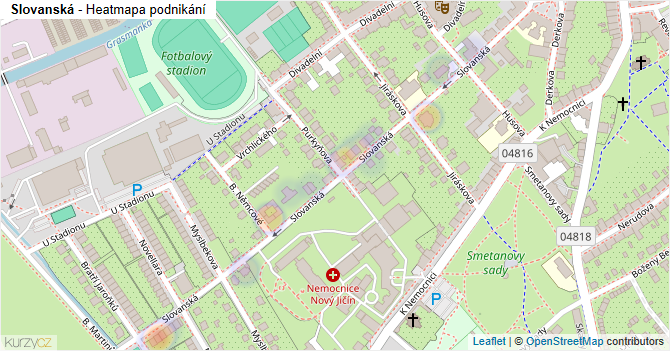 Slovanská - mapa podnikání