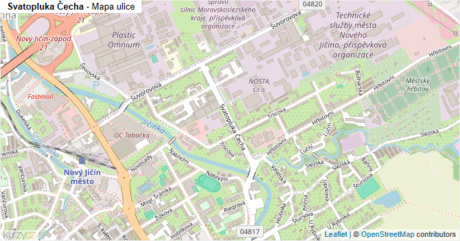 Svatopluka Čecha - mapa ulice