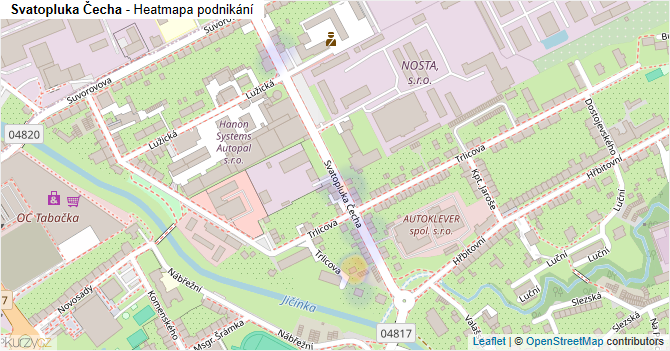 Svatopluka Čecha - mapa podnikání