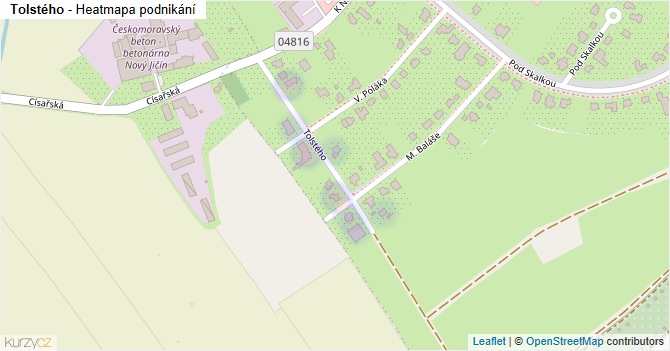 Tolstého - mapa podnikání
