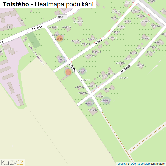Mapa Tolstého - Firmy v ulici.