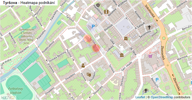 Tyršova - mapa podnikání