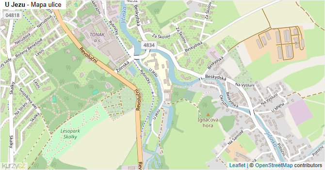 U Jezu - mapa ulice