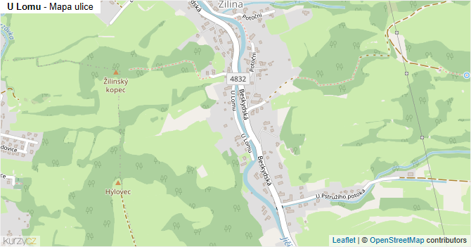 U Lomu - mapa ulice