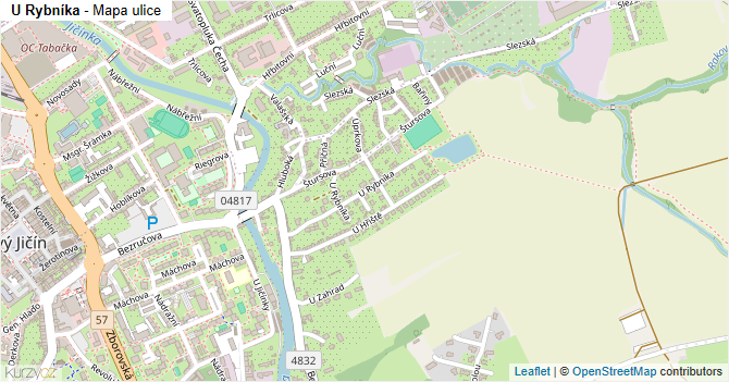 U Rybníka - mapa ulice