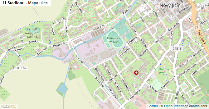 U Stadionu - mapa ulice