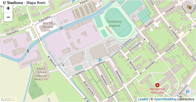 U Stadionu - mapa firem