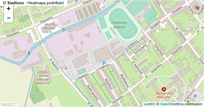 U Stadionu - mapa podnikání