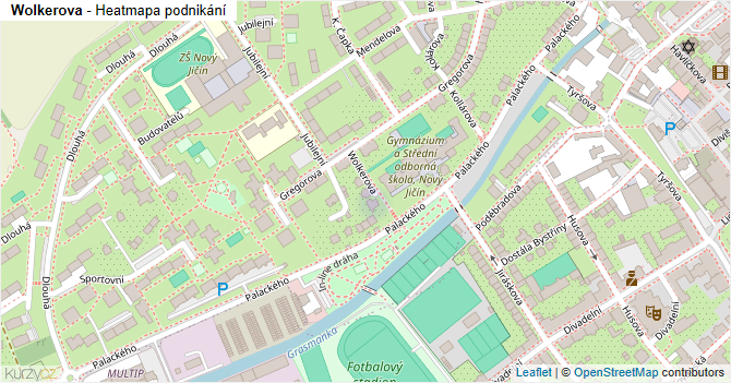 Wolkerova - mapa podnikání