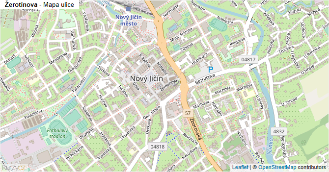Žerotínova - mapa ulice