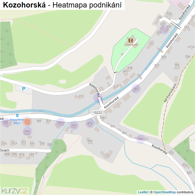 Mapa Kozohorská - Firmy v ulici.