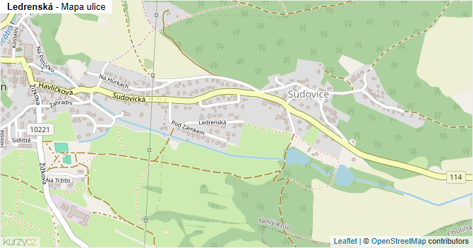 Ledrenská - mapa ulice