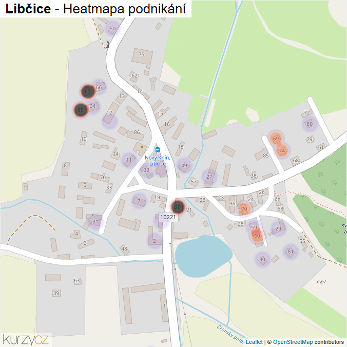 Mapa Libčice - Firmy v části obce.
