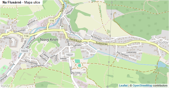 Na Flusárně - mapa ulice
