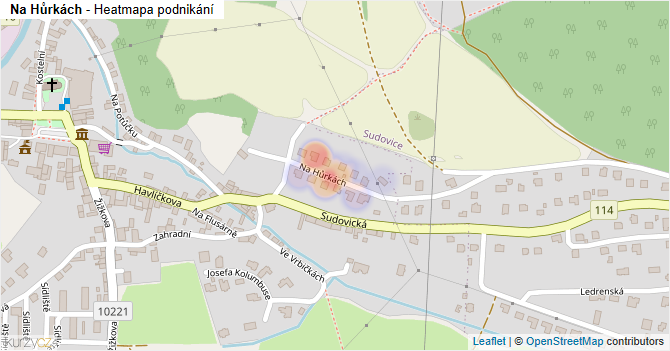 Na Hůrkách - mapa podnikání