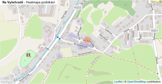 Na Vyšehradě - mapa podnikání