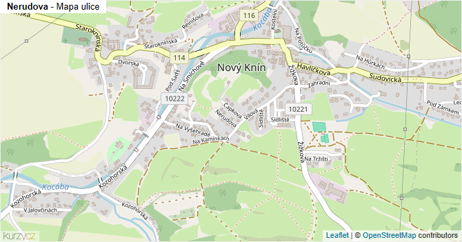 Nerudova - mapa ulice