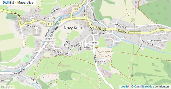 Sídliště - mapa ulice