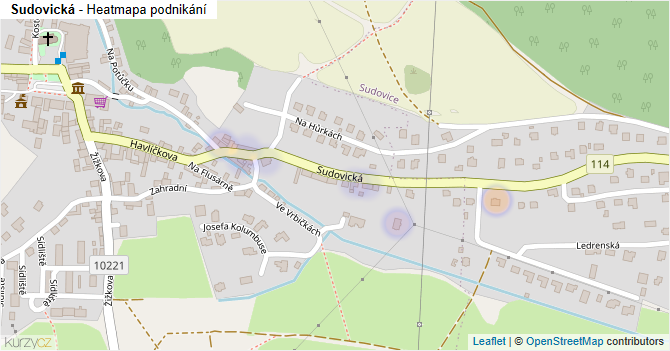Sudovická - mapa podnikání