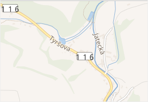 Tyršova v obci Nový Knín - mapa ulice