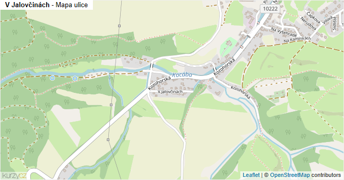 V Jalovčinách - mapa ulice