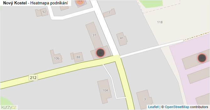 Nový Kostel - mapa podnikání