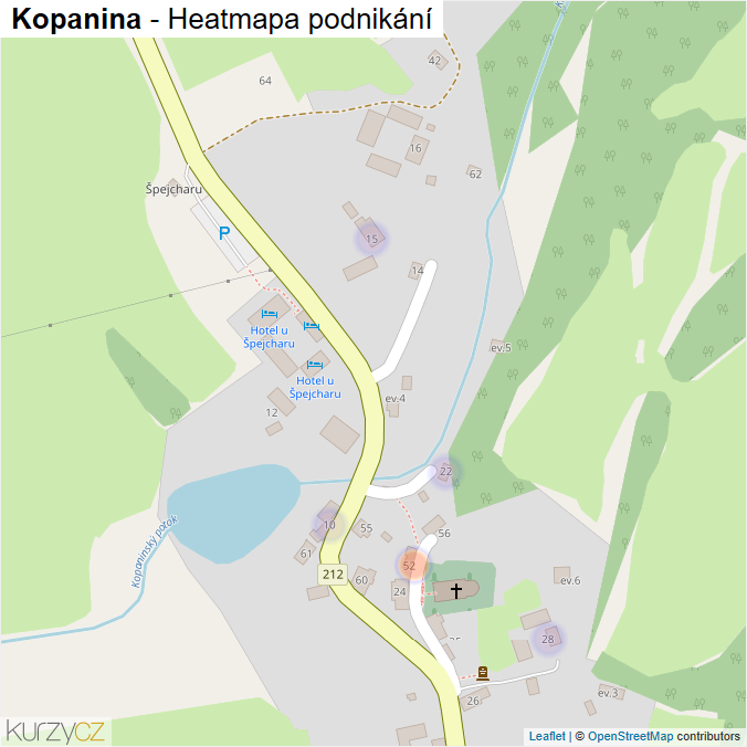Mapa Kopanina - Firmy v části obce.