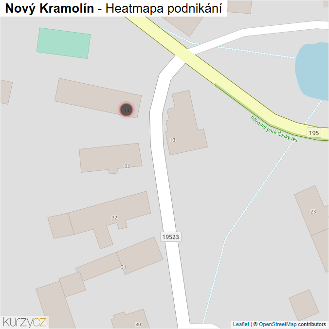 Mapa Nový Kramolín - Firmy v obci.