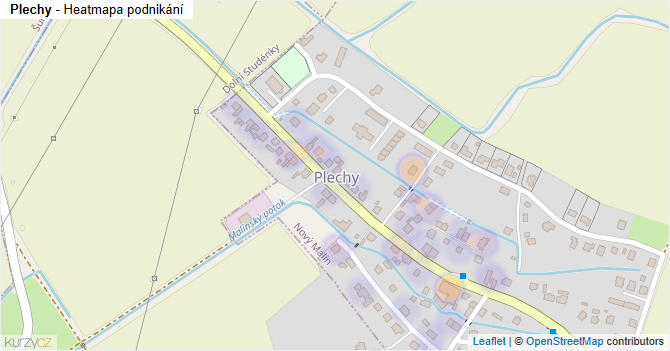 Plechy - mapa podnikání