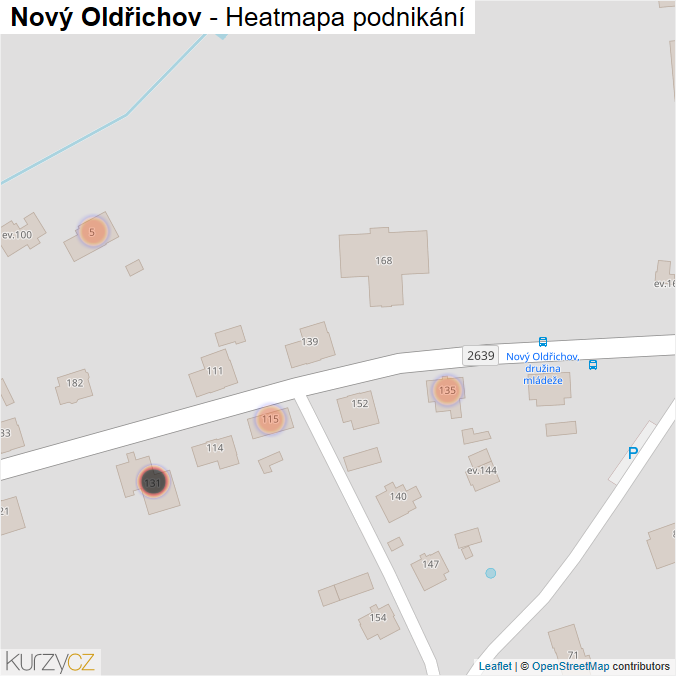 Mapa Nový Oldřichov - Firmy v obci.