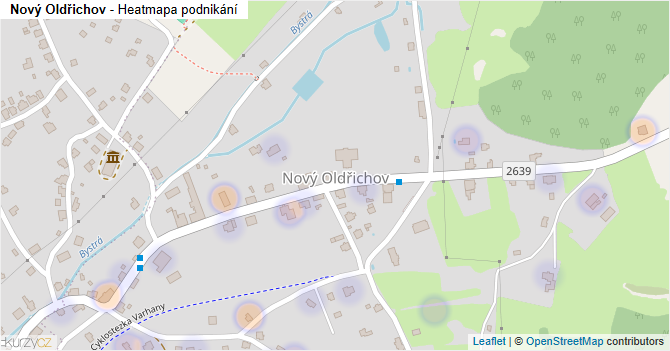 Nový Oldřichov - mapa podnikání