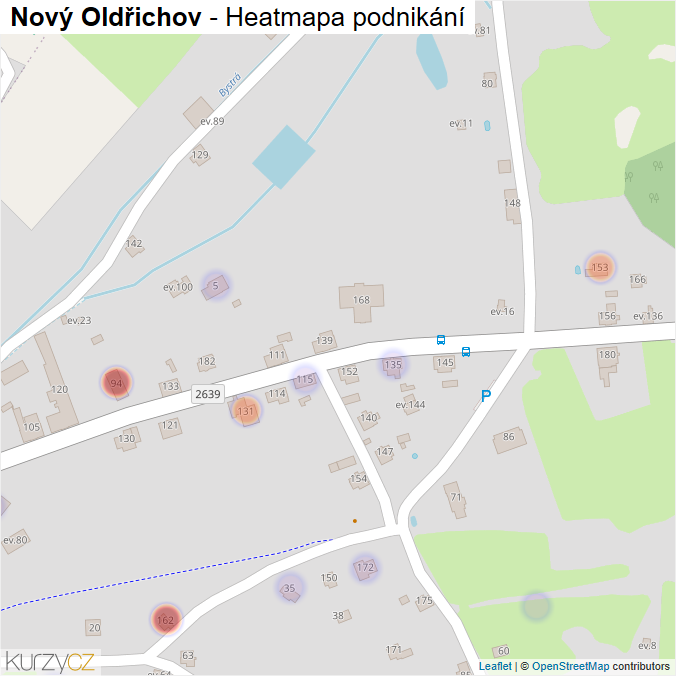 Mapa Nový Oldřichov - Firmy v části obce.