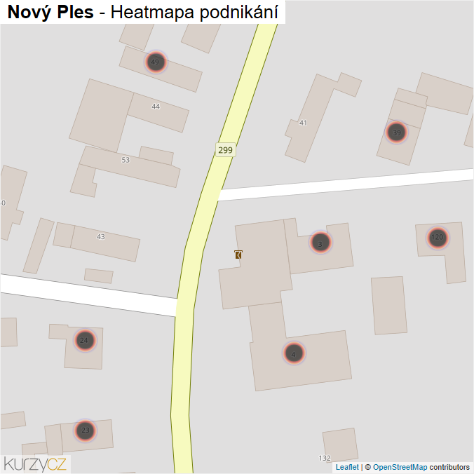 Mapa Nový Ples - Firmy v obci.