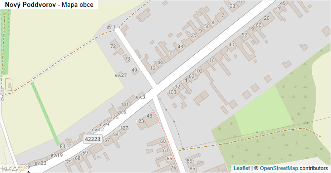 Nový Poddvorov - mapa obce