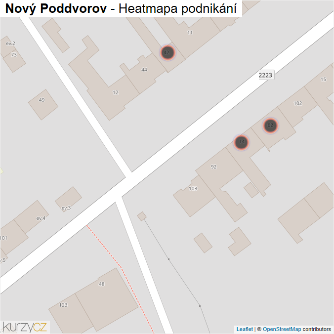Mapa Nový Poddvorov - Firmy v obci.