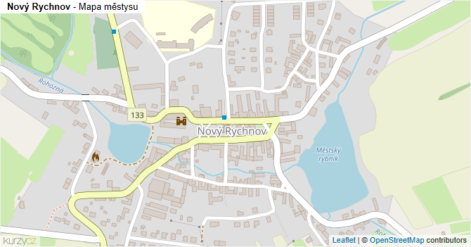 Nový Rychnov - mapa městysu